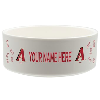 Arizona Diamondbacks White 20oz. Personalized Pet Bowl