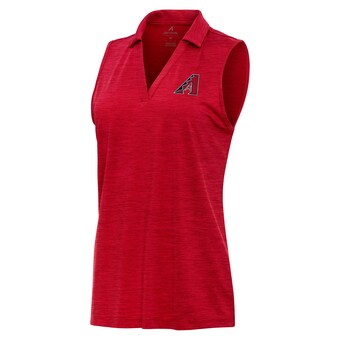 Women's Arizona Diamondbacks Antigua Heather Red Layout Sleeveless Polo