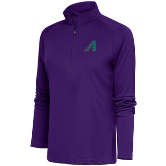 Women's Arizona Diamondbacks  Antigua Purple Cooperstown Tribute Half-Zip Pullover Top