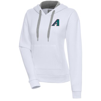 Women's Arizona Diamondbacks  Antigua White Cooperstown Victory Pullover Hoodie