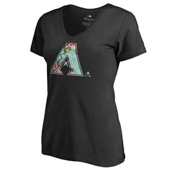 Women's Arizona Diamondbacks Black Lovely V-Neck T-Shirt