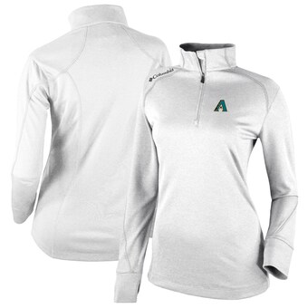 Women's Arizona Diamondbacks Columbia White Cooperstown Collection Shotgun 2.0 Omni-Wick Quarter-Zip Top