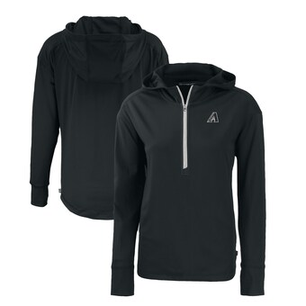 Women's Arizona Diamondbacks Cutter & Buck Black Daybreak Eco Recycled Half-Zip Hoodie