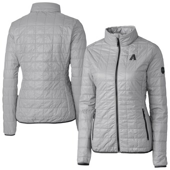 Women's Arizona Diamondbacks Cutter & Buck Gray Rainier PrimaLoft Eco Insulated Full-Zip Puffer Jacket