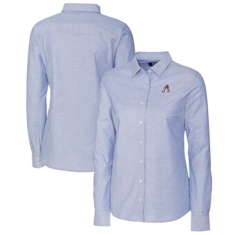 Women's Arizona Diamondbacks Cutter & Buck Light Blue Americana Logo Oxford Stretch Long Sleeve Button-Up Shirt