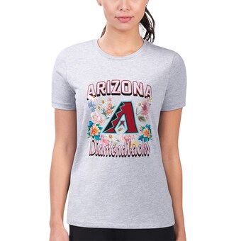 Women's Arizona Diamondbacks G-III 4Her by Carl Banks Heather Gray Flowers Graphic Fitted T-Shirt