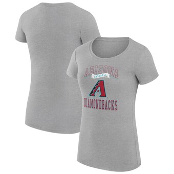 Women's Arizona Diamondbacks G-III 4Her by Carl Banks Heather Gray Team Logo Graphic Fitted T-Shirt