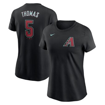 Women's Arizona Diamondbacks Alek Thomas Nike Black 2024 Fuse Name & Number T-Shirt