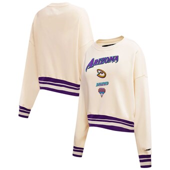 Women's Arizona Diamondbacks Pro Standard Cream Retro Classic Fleece Pullover Sweatshirt