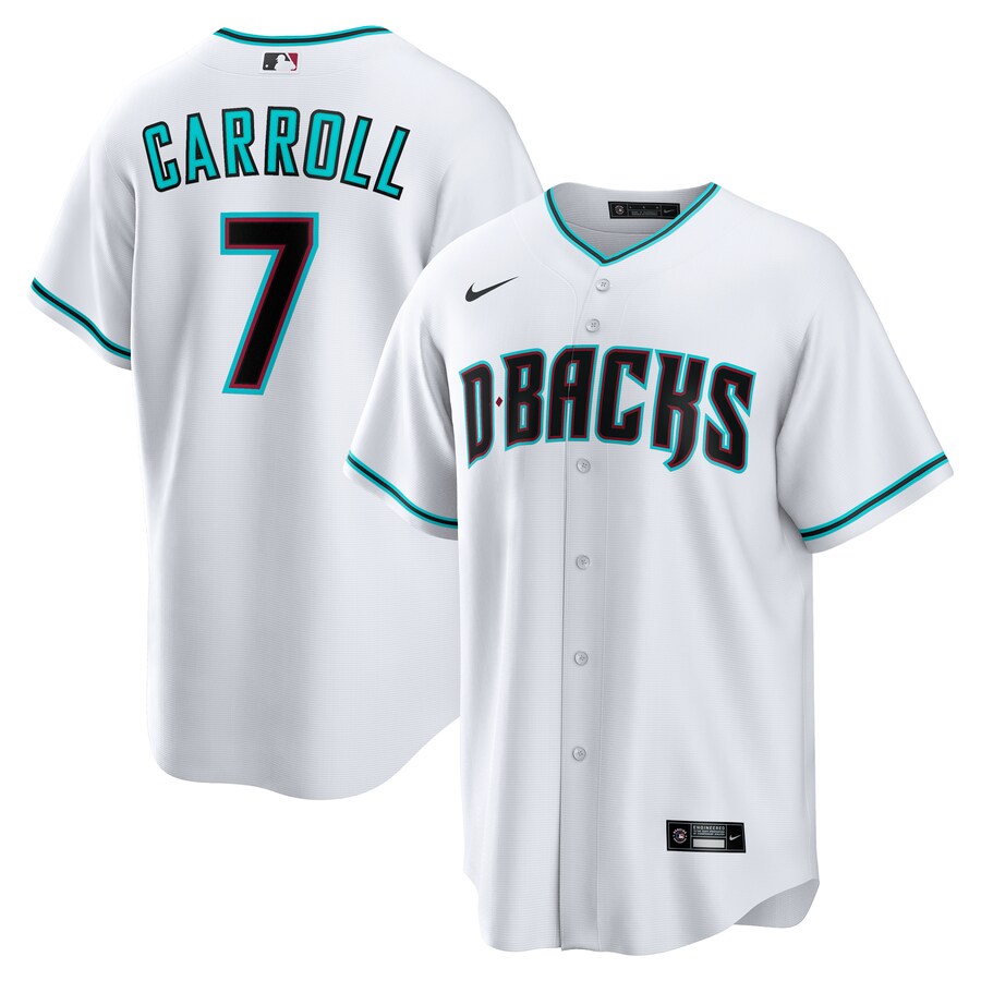 Youth Arizona Diamondbacks Corbin Carroll Nike White Home Replica Player Jersey