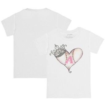 Youth Arizona Diamondbacks Tiny Turnip White Baseball Tiara Heart T-Shirt