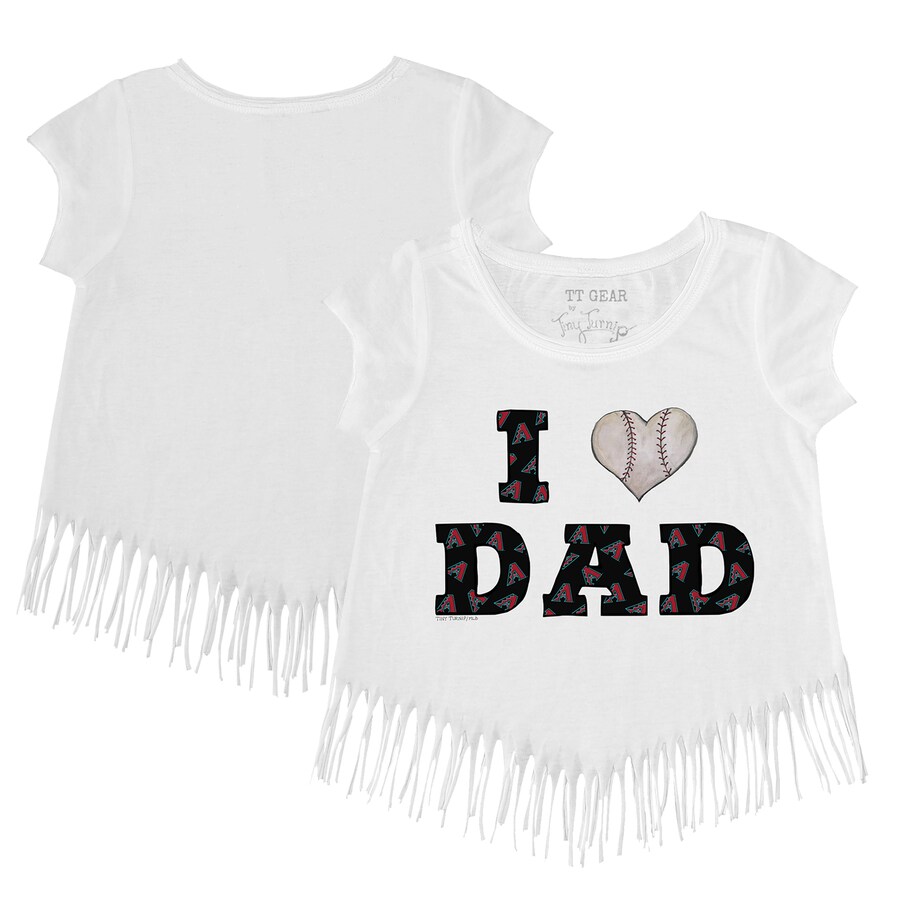 Youth Arizona Diamondbacks Tiny Turnip White I Love Dad Fringe T-Shirt