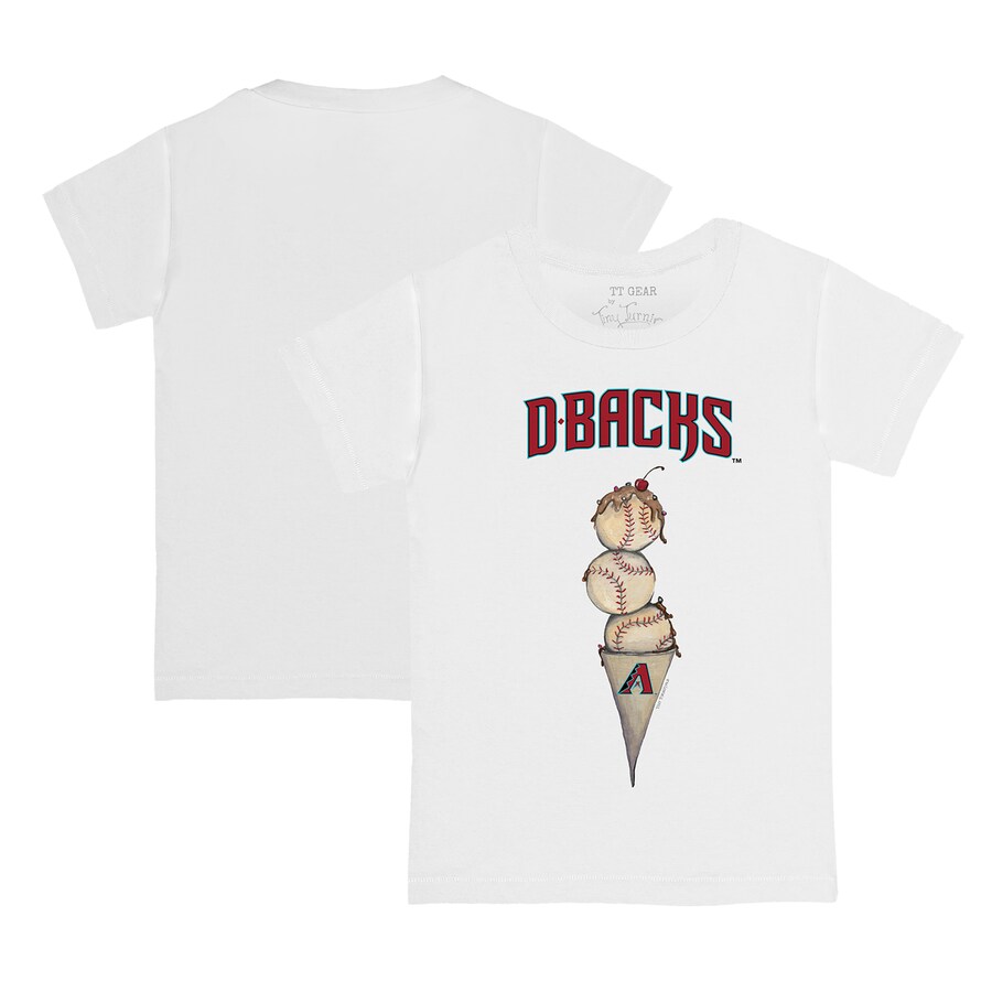 Youth Arizona Diamondbacks Tiny Turnip White Triple Scoop T-Shirt