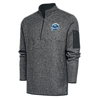 Men's Asheville Tourists  Antigua Heather Gray Big & Tall Fortune Quarter-Zip Pullover Jacket