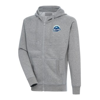 Men's Asheville Tourists  Antigua Heather Gray Victory Full-Zip Hoodie