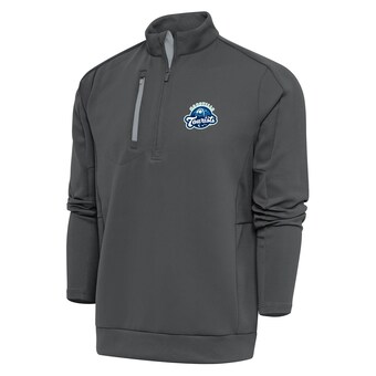 Men's Asheville Tourists  Antigua Pewter Generation Quarter-Zip Pullover Top