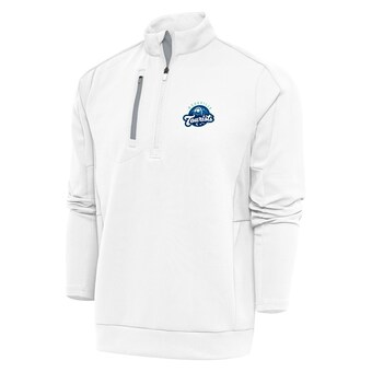 Men's Asheville Tourists  Antigua White Generation Quarter-Zip Pullover Top