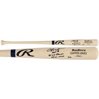 Chipper Jones Atlanta Braves Autographed Fanatics Authentic Rawlings Big Stick Pro Model Bat with Multiple Inscriptions - Limited Edition of 10