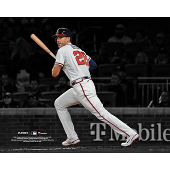 Unsigned Atlanta Braves Matt Olson Fanatics Authentic Spotlight Hits a Double Photograph