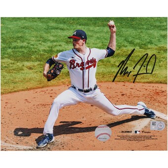 Max Fried Atlanta Braves Autographed Fanatics Authentic 8" x 10" White Jersey Pitching Horizontal Photograph