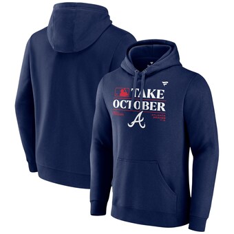  Atlanta Braves Fanatics 2023 Postseason Locker Room Pullover Hoodie - Navy