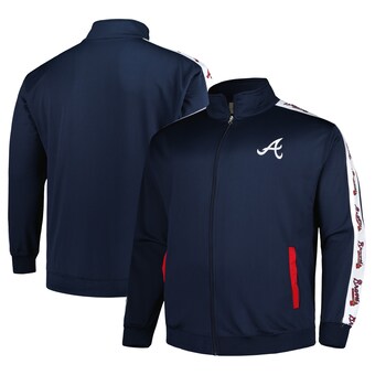 Men's Atlanta Braves Navy Big & Tall Tricot Track Full-Zip Jacket