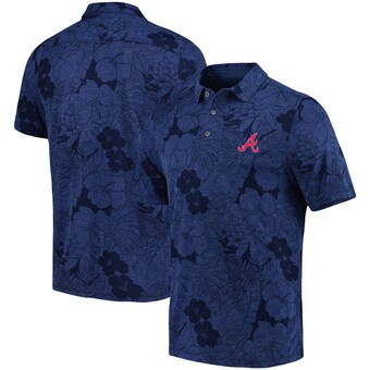 Men's Atlanta Braves  Tommy Bahama Navy Blooms Polo