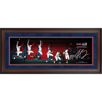 Michael Harris II Atlanta Braves Autographed Fanatics Authentic Framed 10" x 30" 2023 NLDS Game 2 Panoramic Catch Photograph  