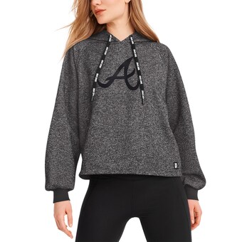 Women's Atlanta Braves DKNY Sport Black Debbie Dolman Raglan Pullover Hoodie