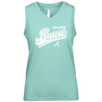 Women's Atlanta Braves  Levelwear Mint  Paisley Sweep V-Neck Tank Top