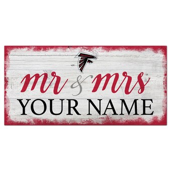 Atlanta Falcons 6" x 12" Personalized Mr. & Mrs. Script Sign