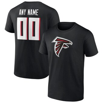 Men's Atlanta Falcons Fanatics Black Team Authentic Personalized Name & Number T-Shirt