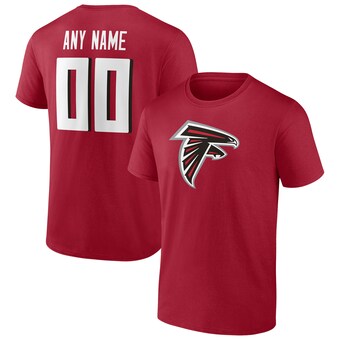 Men's Atlanta Falcons Fanatics Red Team Authentic Logo Personalized Name & Number T-Shirt