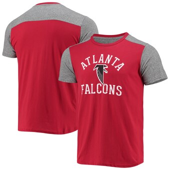 Men's Atlanta Falcons Majestic Threads Red/Heathered Gray Gridiron Classics Field Goal Slub T-Shirt