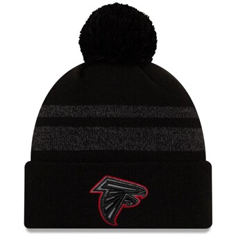 Men's Atlanta Falcons New Era Black Dispatch Cuffed Knit Hat With Pom