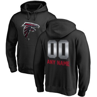 Men's Atlanta Falcons NFL Pro Line by Fanatics Black Personalized Midnight Mascot Pullover Hoodie