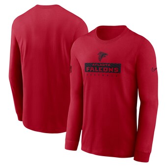 Men's Atlanta Falcons Nike Red Sideline Performance Long Sleeve T-Shirt