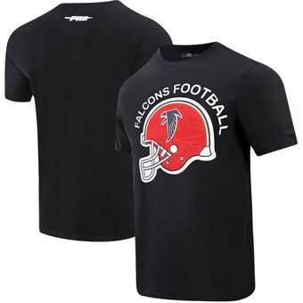 Men's Atlanta Falcons Pro Standard Black Red Helmet Wordmark T-Shirt