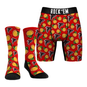 Men's Atlanta Falcons Rock Em Socks Local Food Underwear and Crew Socks Combo Pack