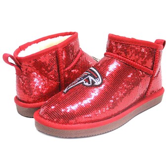 Women's Atlanta Falcons Cuce Red Sequin Ankle Boots