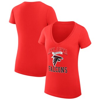 Women's Atlanta Falcons G-III 4Her by Carl Banks Red Team Logo Graphic Fitted V-Neck T-Shirt
