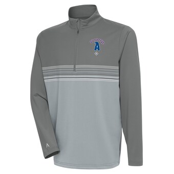 Men's Azules de Veracruz Antigua Steel Pace Quarter-Zip Pullover Top