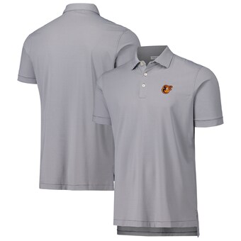 Men's Baltimore Orioles Peter Millar Black Jubilee Stripe Stretch Jersey Polo