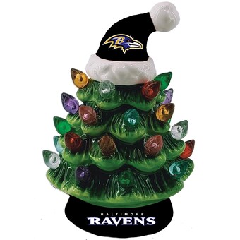 Baltimore Ravens 8" Light Up Ceramic LED Christmas Tree