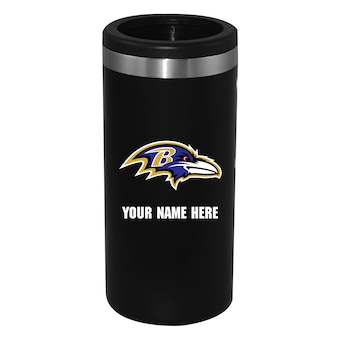 Baltimore Ravens Black 12oz. Personalized Slim Can Holder