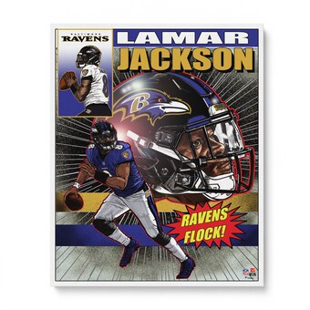 Lamar Jackson Baltimore Ravens Unsigned 16" x 20" Photo Print - Art by Brian Kong