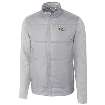 Men's Baltimore Ravens Cutter & Buck Cream Stealth Full-Zip Jacket