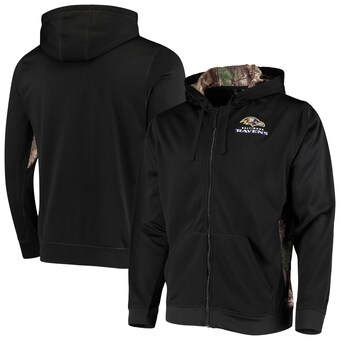 Men's Baltimore Ravens Dunbrooke Black/Realtree Camo Decoy Tech Fleece Full-Zip Hoodie