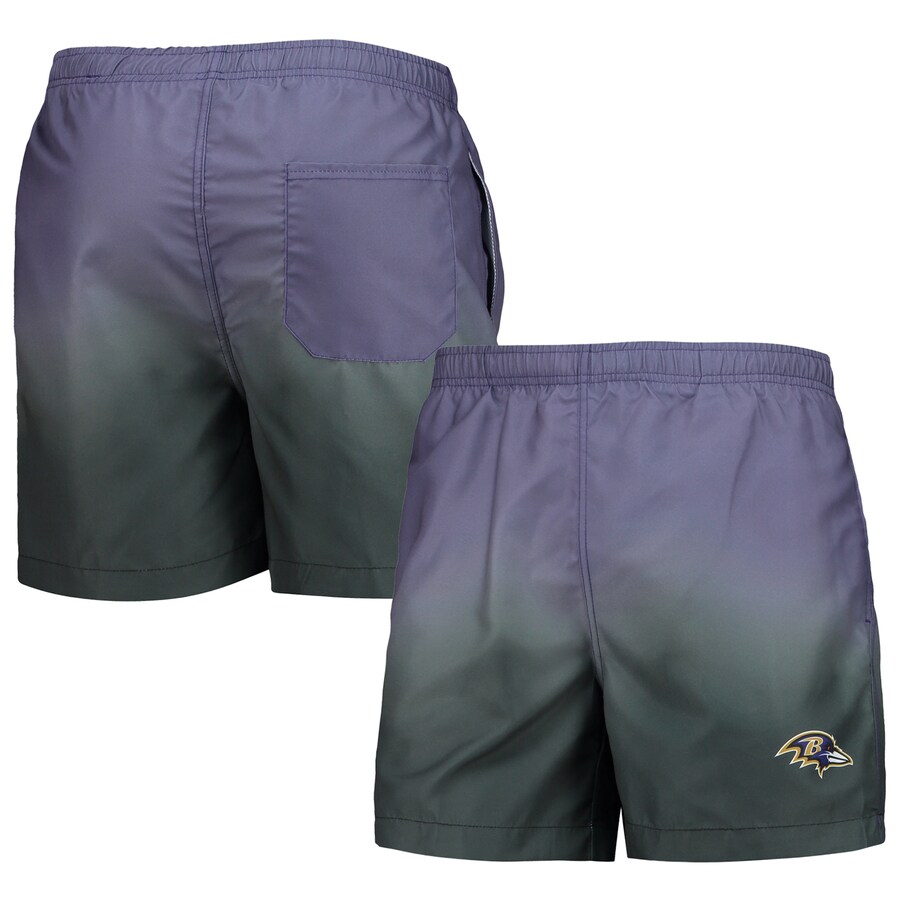 Men's Baltimore Ravens FOCO Purple/ Dip-Dye Swim Shorts