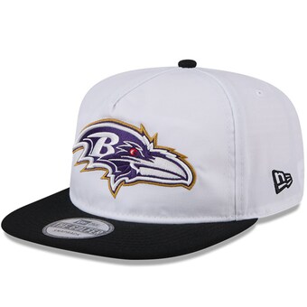 Men's Baltimore Ravens New Era White/Black 2024 NFL Training Camp Golfer Snapback Hat